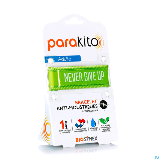 Never Give Up Rechargeable Green Adult Mosquito Repellent Bracelet