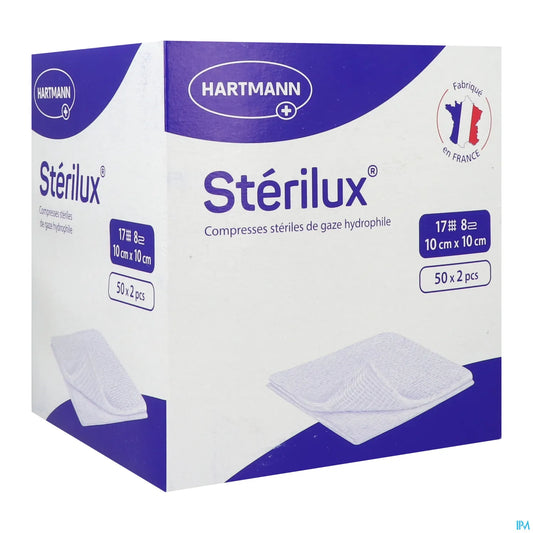 Compresses Stériles Gaze 10x10 cm Boîte 50 sachets de 2