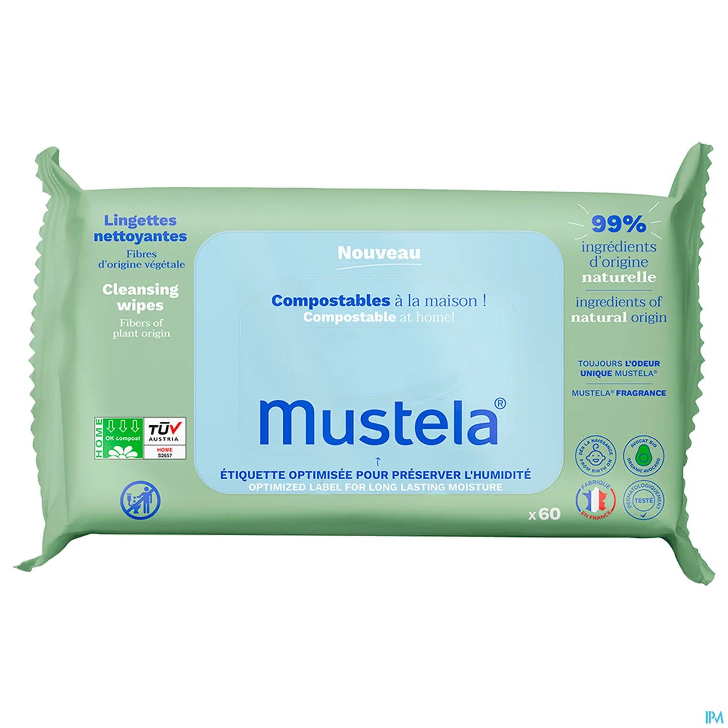 Lingettes Nettoyantes Compostables Avec Parfum 60 Lingettes