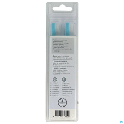 Testine per spazzolino Philips Sonicare HX6032/33 per bambini dai 3 anni in su x2