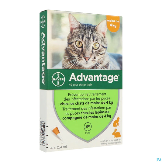 Advantage 40 Chat Lapin 4 pipettes de 0,4 mL