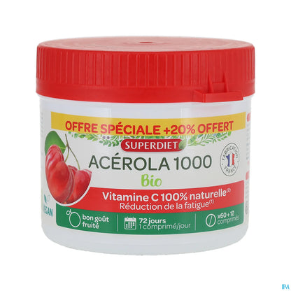 Acerola 1000 Bio Maxipot 60+12 Compresse Masticabili