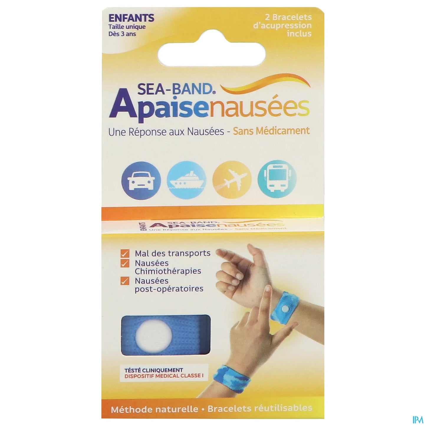Sea-Band Bracelet Soulagement des Nausées pour Enfants Bleu