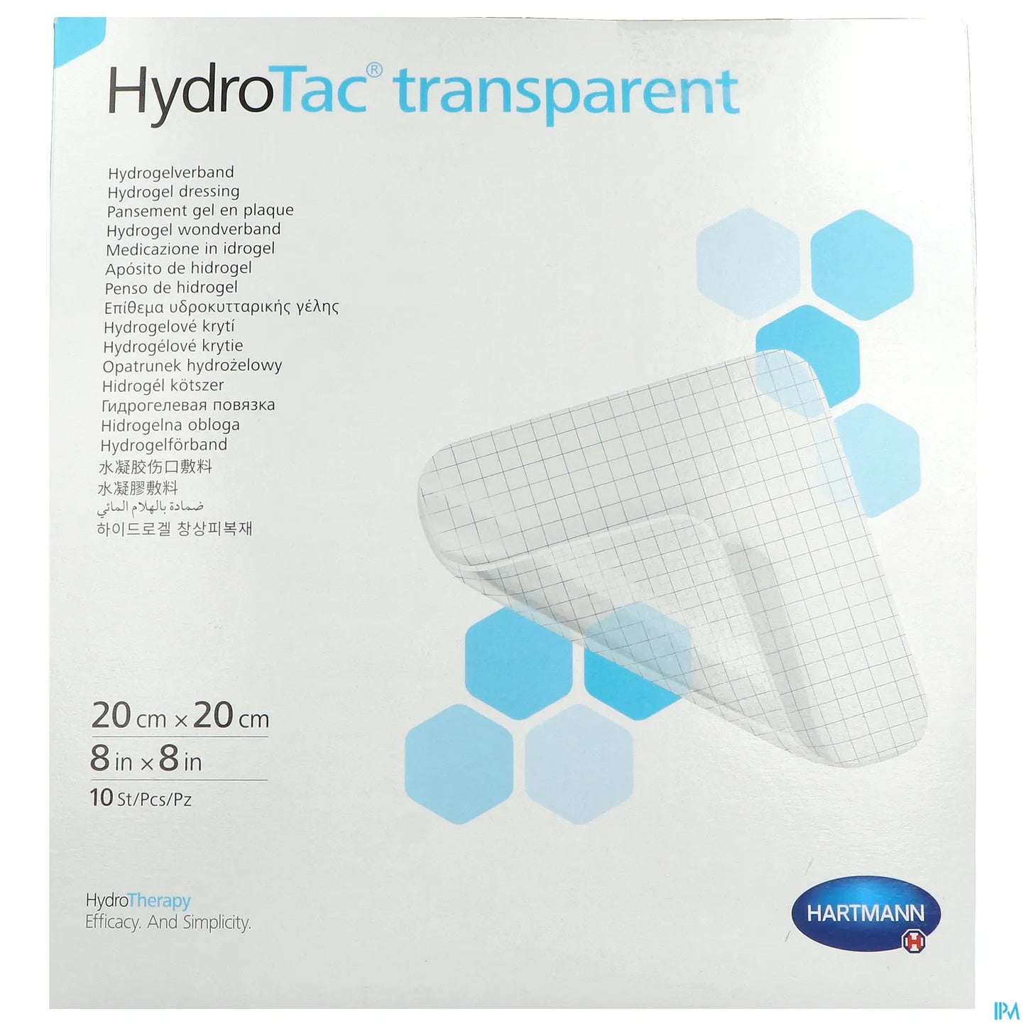 HydroTac Transparent Hydrogel Dressing 20x20cm P10