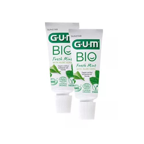 GUM Organic Travel Toothpaste Gel 2x12ml
