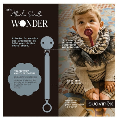 Wonder Lagoon Blue Silicone Pacifier Clip